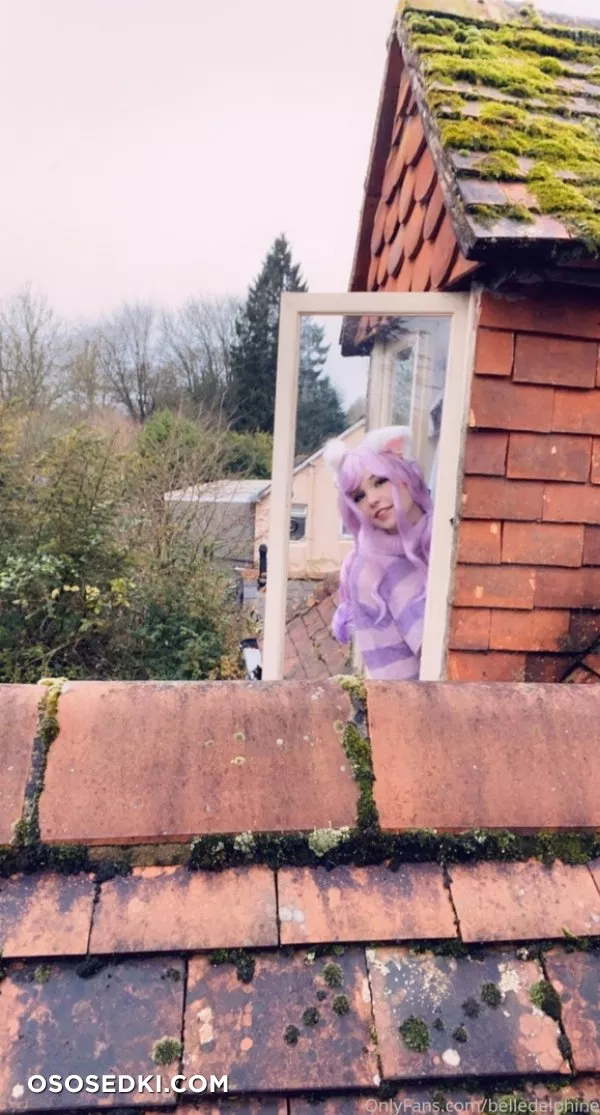 Belle Delphine. Neko. Lilac Lingerie. Purple Pink Sweater - 2